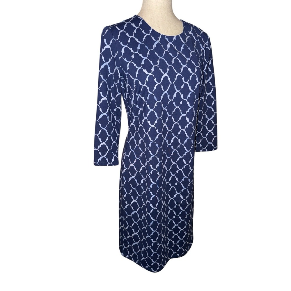 J.Mclaughlin Navy Chambray Mega Palm Spring Women's M Coastal Resort New - Picture 5 of 11